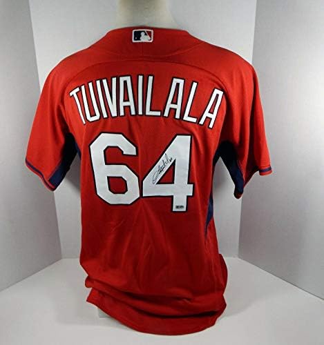 2015 St. Louis Cardinals Sam Tuivailala 64 Oyunu Yayınlandı Ps Kullanılmış Kırmızı Forma ST BP - Oyun Kullanılmış MLB Formaları