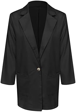 Kadın Moda Katı Açık Ön Uzun Kollu Cep Takım Elbise Blazers Düğmesi Giyim Ceket Erkek Teal Kış Ceket