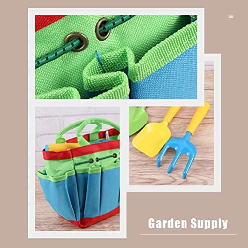 Kisangel Açık Oyuncaklar Mini bahçe aletleri Seti Çocuklar Bahçe Oyuncak Tote Çanta Maça Tırmık Eldiven Toprak Kürek Kiti Kapalı Açık