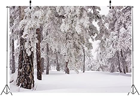 CORFOTO Kumaş 9x6ft Kış Zemin Tema Fotoğraf Kar Gleams Beyaz Frost Ağacı Orman Kar Tanesi Arka Plan için Noel Bebek Duş Doğum Günü