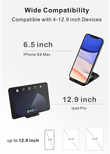 rudo Evrensel Katlanabilir Cep Telefonu ve Tablet Standı, Çok Açılı Cep Cep Telefonu ve Tablet Tutucu (Siyah) iPhone 13 Pro Max/13