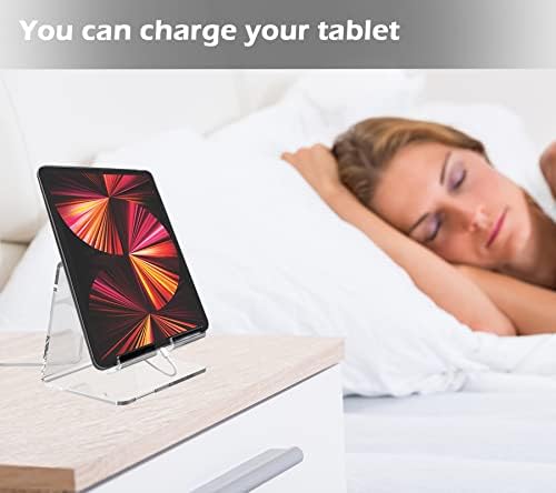Kamehame Akrilik Masa Tablet Standı, Şeffaf ipad Standı, ipad ile uyumlu, ipad Pro 12.9, 11, 10.5, 9.7, ipad Air, ipad Mini, Galaxy