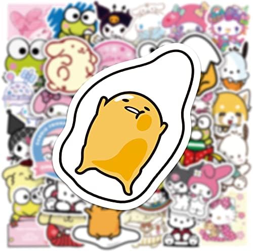JSYAVG 100 ADET Sevimli Kawaii Mymelody ve Kuromi Çıkartmalar Cinnamoroll PompompurinStickers Çocuklar için, Japon Karikatür Etiket