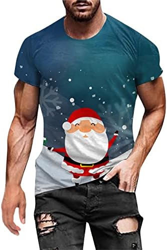 WOCACHİ Noel erkek Asker kısa kollu tişörtler Kas Slim Fit Parti Tasarımcı Üstleri Noel Grafik Komik Spor Tees