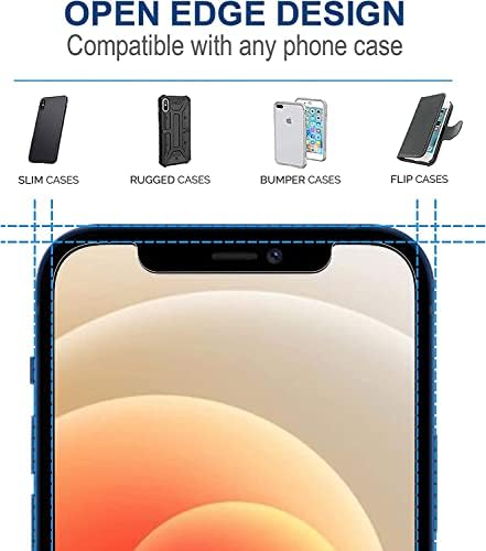 TRM TECH Ekran Koruyucu Temperli Cam iPhone 12/12 Pro (6.1 inç, 2020) Kasa Dostu, Kolay Kurulum, Çizilmez, Kabarcıksız, 9H Sertlik,