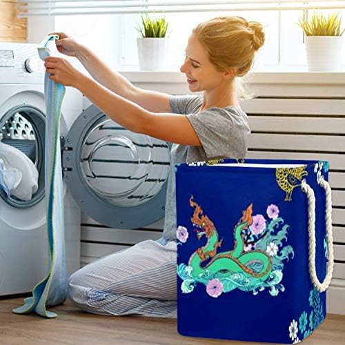 Inhomer Ejderha ve Tavuk 300D Oxford PVC Su Geçirmez Giysiler Sepet Büyük çamaşır sepeti Battaniye Giyim Oyuncaklar Yatak Odası