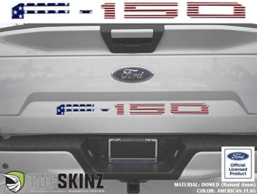 Bagaj kapağı Ekler ile Uyumlu 2018-2020 Ford F-150-5 Parça Kiti (Kubbeli (Yükseltilmiş 4mm), Amerikan Bayrağı)