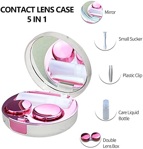 Temizleyici Yıkayıcı ile PBSGU Kontakt Lens Çantası, 4 adet renkli Kontakt Lens saklama Kutusu ile 5 in 1 taşınabilir Seyahat Kontakt