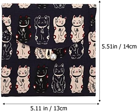 Kadın Cüzdanları Temizlik Peçeteleri Saklama Çantası Kılıfı: Şanslı Servet Kedi Desen Tampon saklama çantası Dönem Pedleri saklama