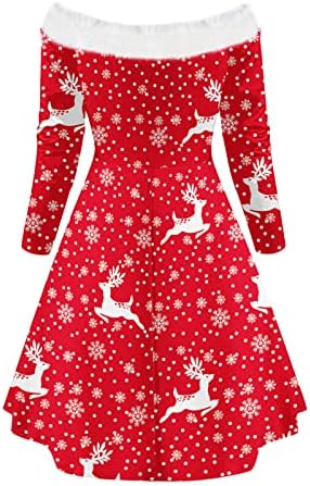 Kadınlar için noel Elbiseler Ekose Yuvarlak Boyun Noel Ağacı bir çizgi elbise Artı Boyutu Zarif Kokteyl Gece Parti Elbise
