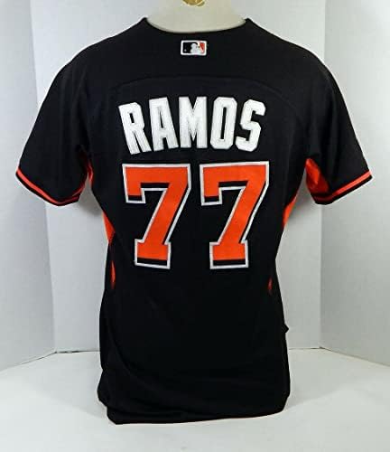2014-16 Miami Marlins Ramos 77 Oyun Kullanılmış Siyah Forma Ex ST BP 44 952 - Oyun Kullanılmış MLB Formaları